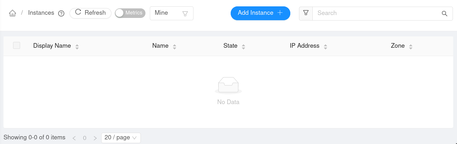 CloudStack Add Instance button