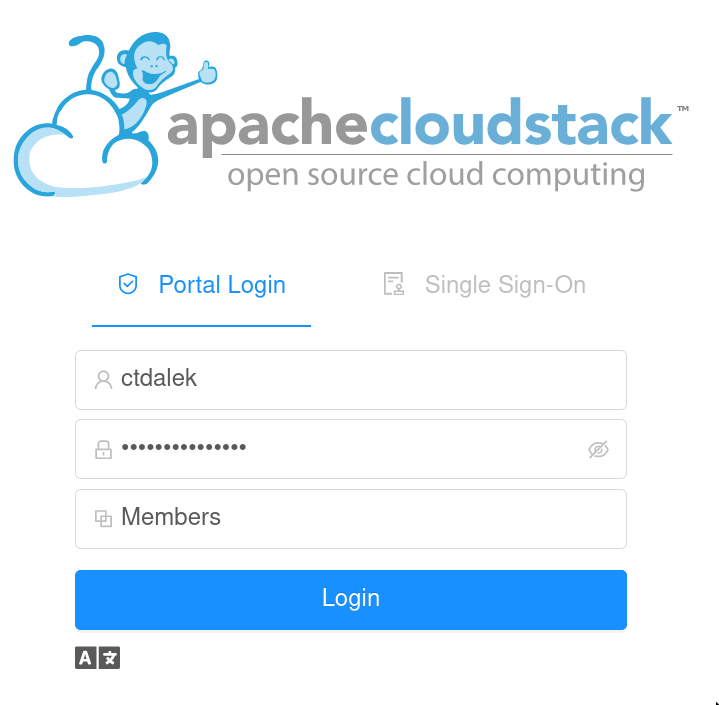 CloudStack login